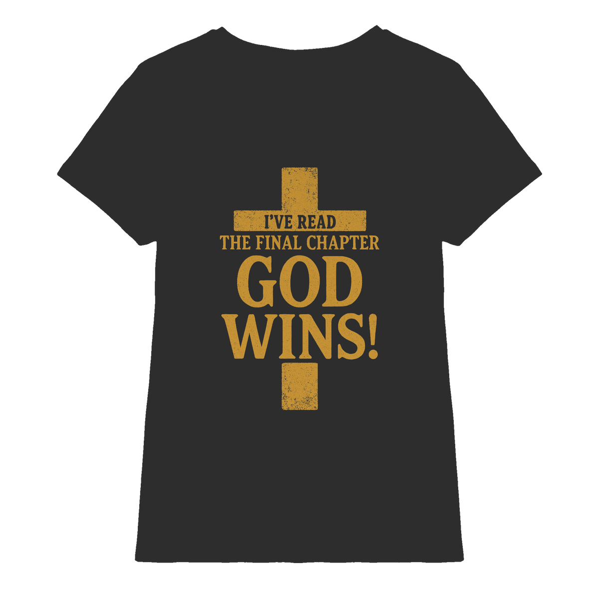 GOD WINS – Das Ende steht fest | Christliche Kleidung & Geschenke im Kreuz-Design - Ladies Premium Shirt - Lady-Shirts - Black - GfoitMa