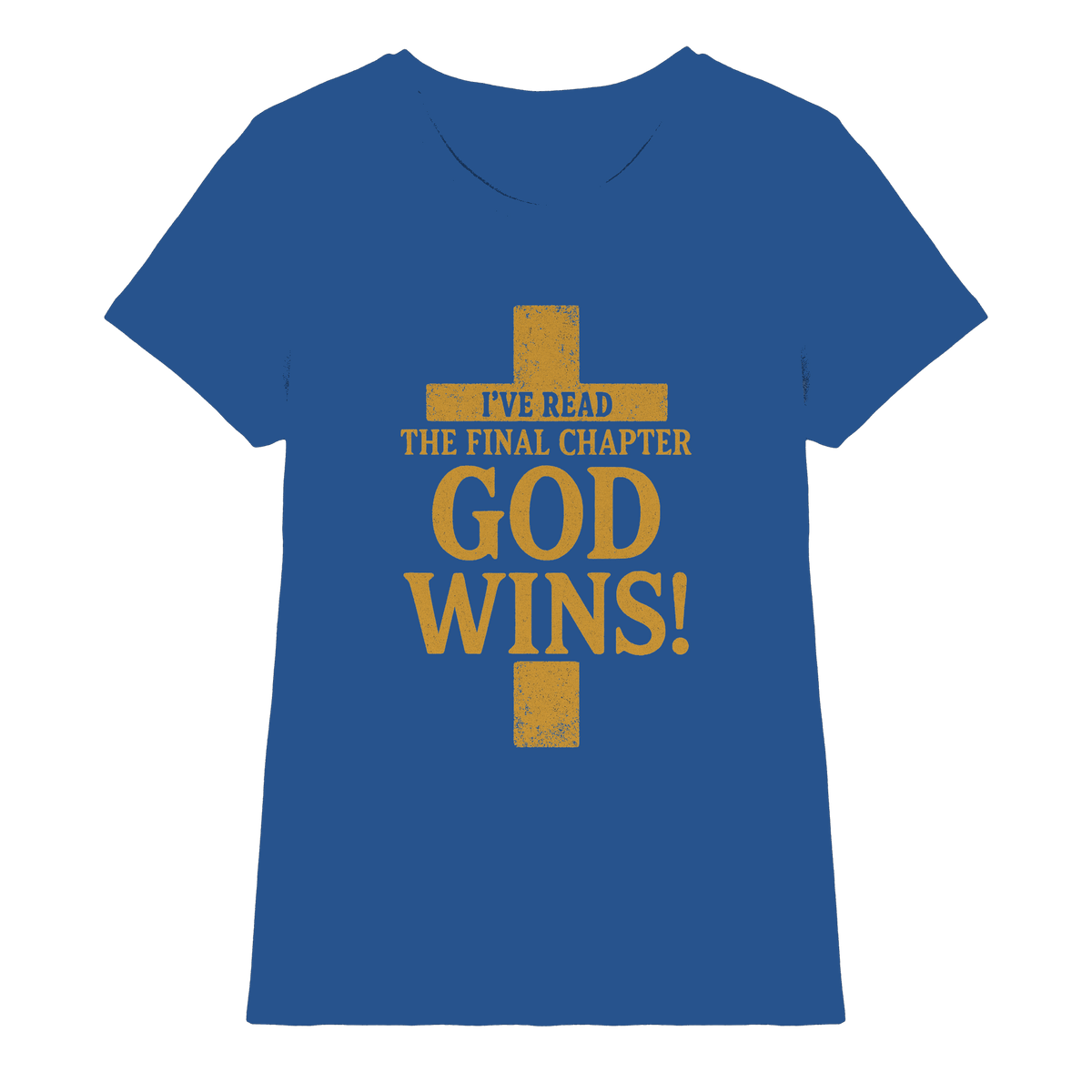 GOD WINS – Das Ende steht fest | Christliche Kleidung & Geschenke im Kreuz-Design - Ladies Premium Shirt - Lady-Shirts - Royal Blue - GfoitMa