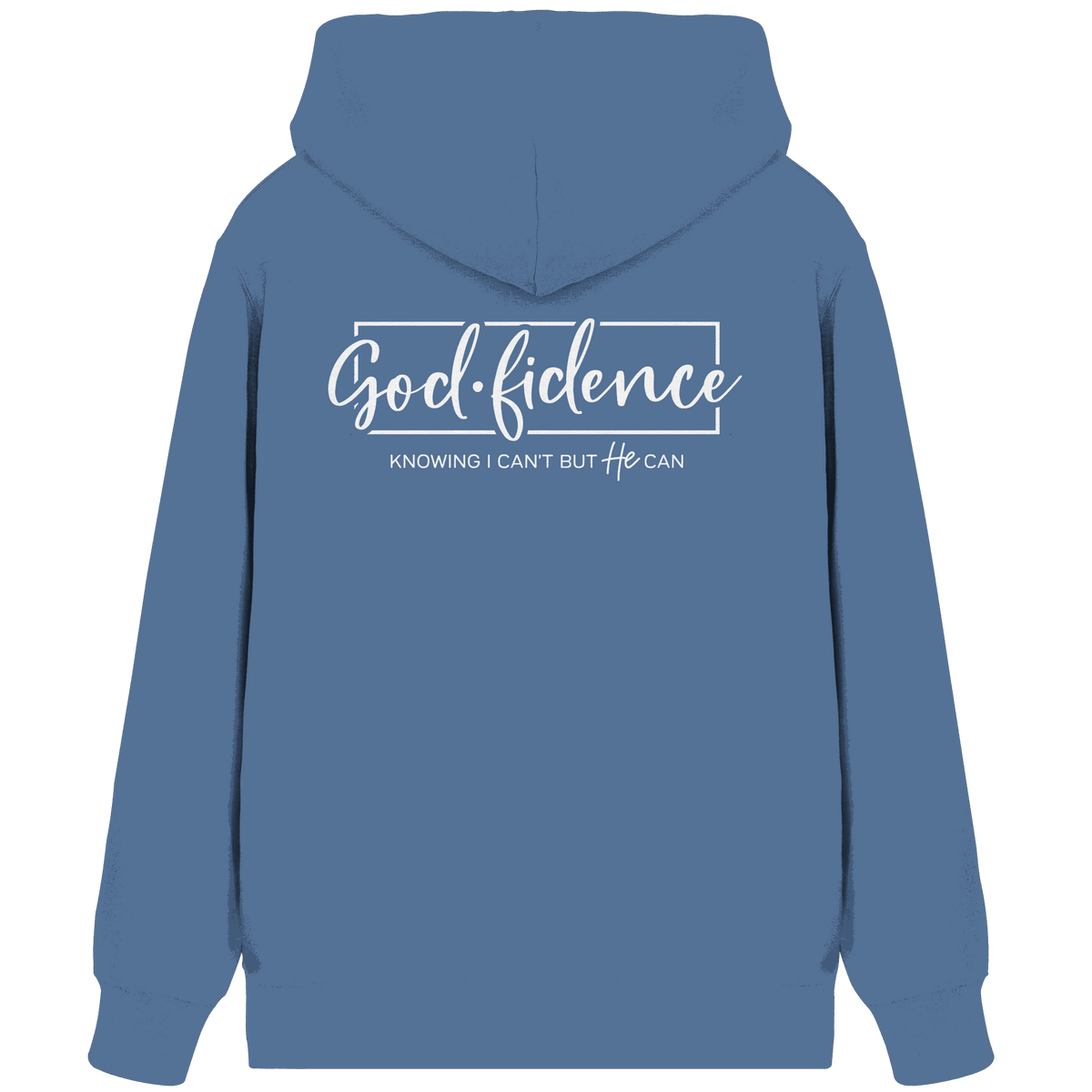 God.fidence β Knowing I canβt but He can | Christliche Kleidung - Organic Zipper - Jacken/ Zipper - Bright Blue - GfoitMa