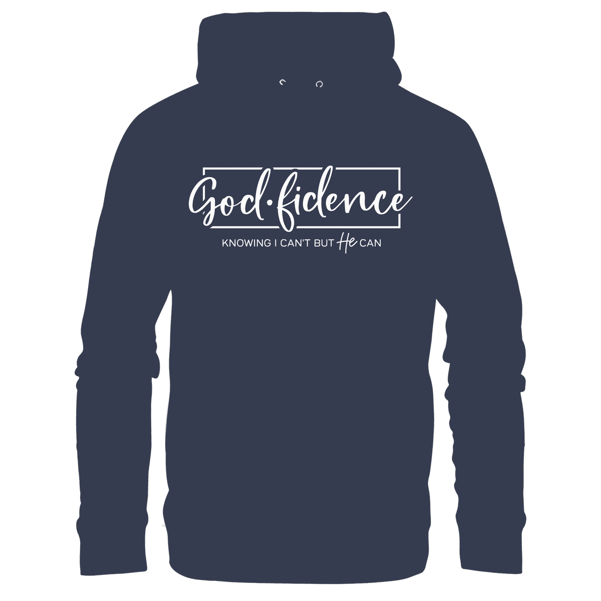 God.fidence – Knowing I can’t but He can | Christliche Kleidung - Premium Unisex Hoodie - Hoodies - Deep Navy - GfoitMa