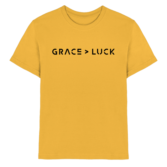 Grace > Luck | Christliches Design über Gottes Gnade - Kids Premium Shirt - Kids & Babys - Gold - GfoitMa