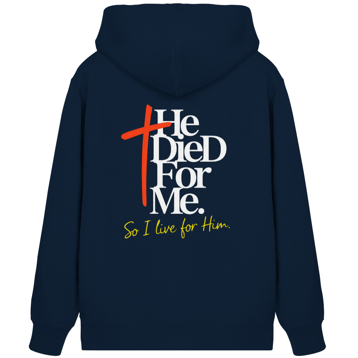 He Died for Me – Christliches Design mit Statement - Organic Zipper - Jacken/ Zipper - French Navy - GfoitMa