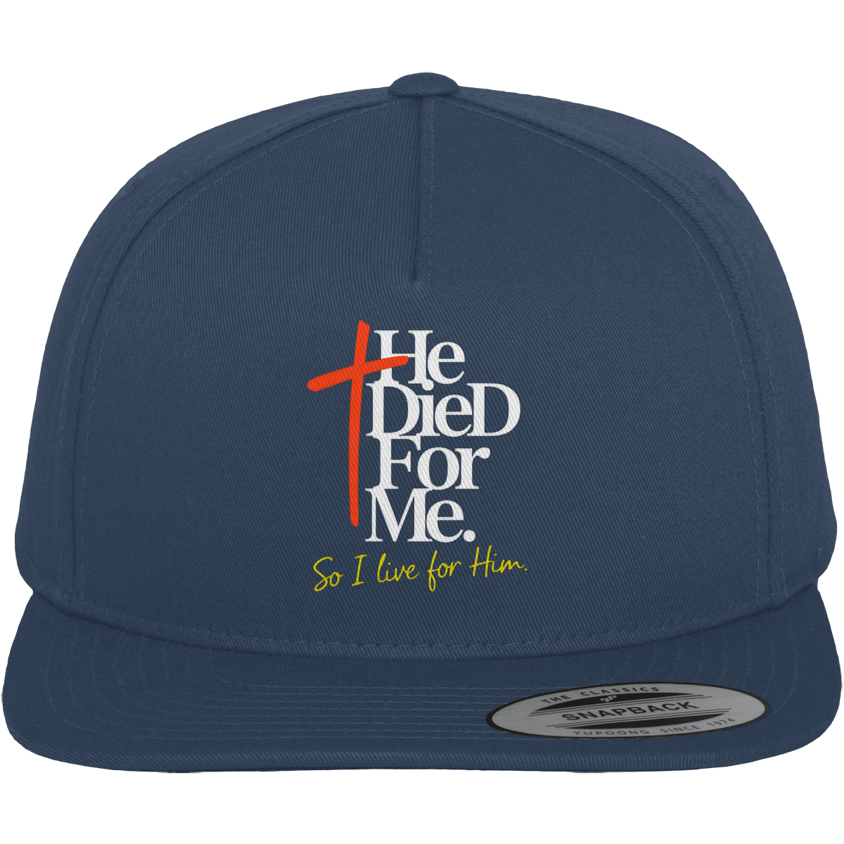 He Died for Me – Christliches Design mit Statement - Premium Snapback - Kappen & Mützen - Navy / Green - GfoitMa