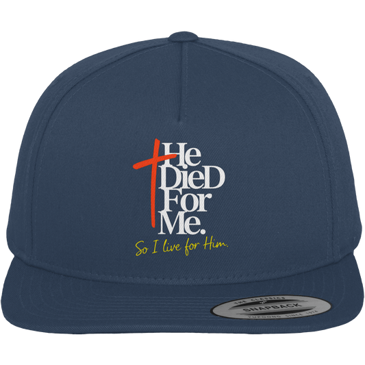 He Died for Me – Christliches Design mit Statement - Premium Snapback - Kappen & Mützen - Navy / Green - GfoitMa