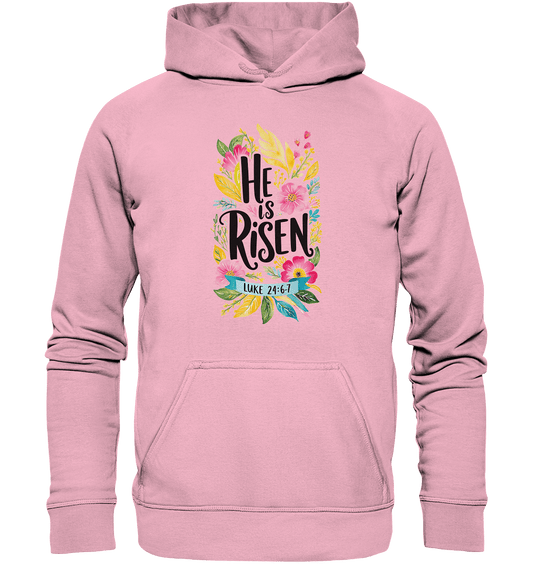 He Is Risen – Die Schönheit der Auferstehung (Vorne) | Christliche Kleidung - Kids Premium Hoodie - Kids & Babys - Light Pink - GfoitMa