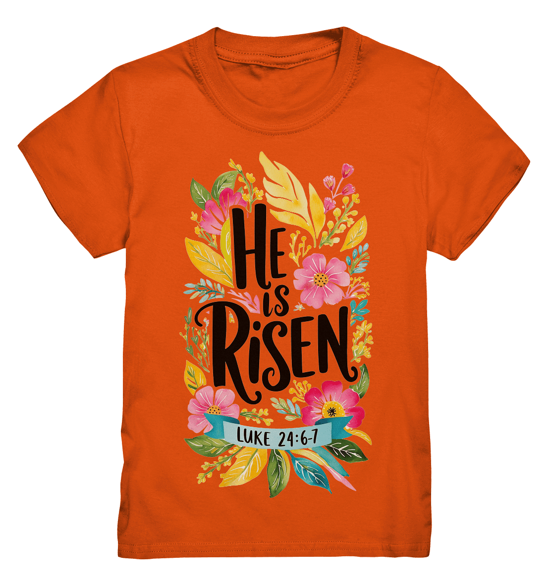 He Is Risen – Die Schönheit der Auferstehung (Vorne) | Christliche Kleidung - Kids Premium Shirt - Kids & Babys - Orange - GfoitMa