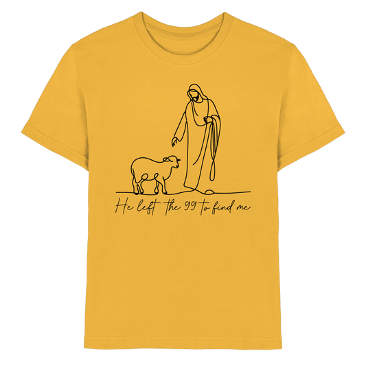 He Left the 99 to Find Me – Kraftvolle Botschaft in minimalistischem Design | Christliche Kleidung - Kids Premium Shirt - Kids & Babys - Gold - GfoitMa