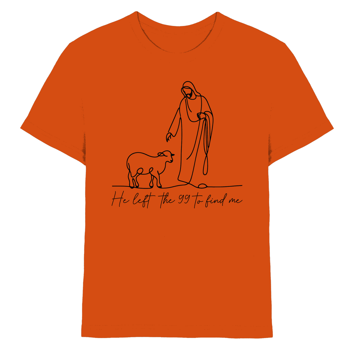 He Left the 99 to Find Me – Kraftvolle Botschaft in minimalistischem Design | Christliche Kleidung - Kids Premium Shirt - Kids & Babys - Orange - GfoitMa