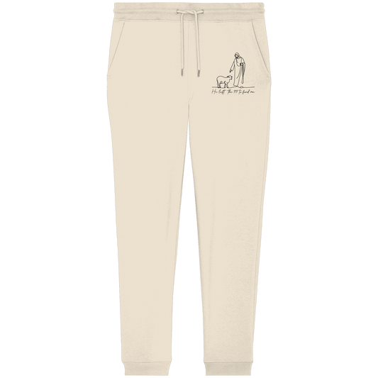 He Left the 99 to Find Me – Kraftvolle Botschaft in minimalistischem Design | Christliche Kleidung - Organic Jogger Pants - Hosen - Natural Raw - GfoitMa