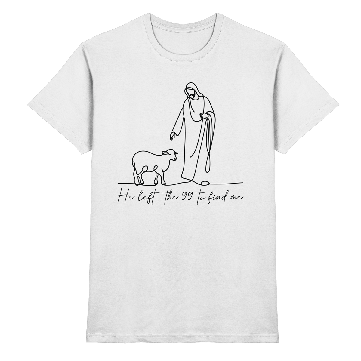He Left the 99 to Find Me – Kraftvolle Botschaft in minimalistischem Design | Christliche Kleidung - Premium Shirt - Unisex-Shirts - Royal Blue - GfoitMa