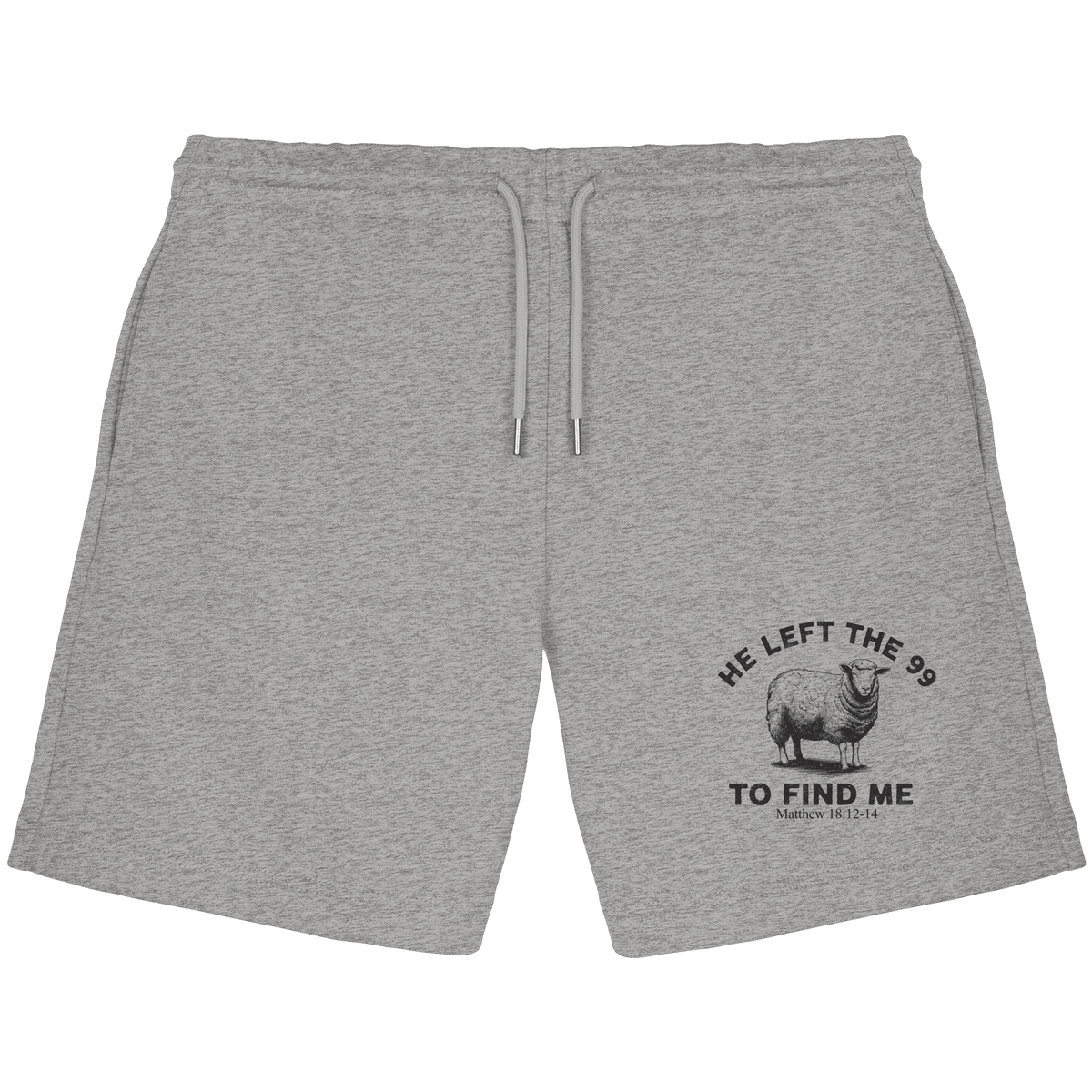 He Left the 99 to Find Me | Persönliches Glaubensbekenntnis - Organic Jogger Shorts - Hosen - Heather Grey - GfoitMa