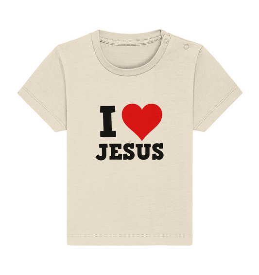 I Love Jesus - Baby Organic Shirt - Kids & Babys - Natural Raw - GfoitMa