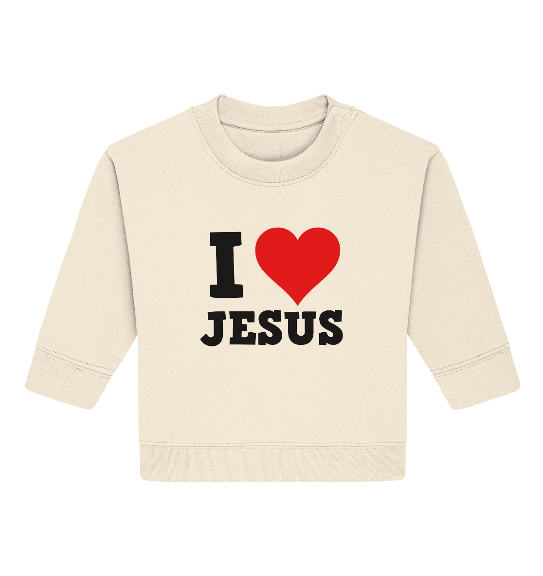 I Love Jesus - Baby Organic Sweatshirt - Kids & Babys - Natural Raw - GfoitMa