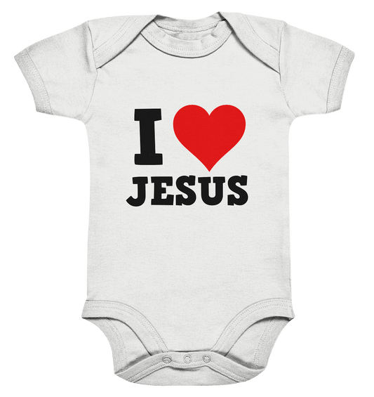 I Love Jesus - Organic Baby Bodysuite - Kids & Babys - White - GfoitMa