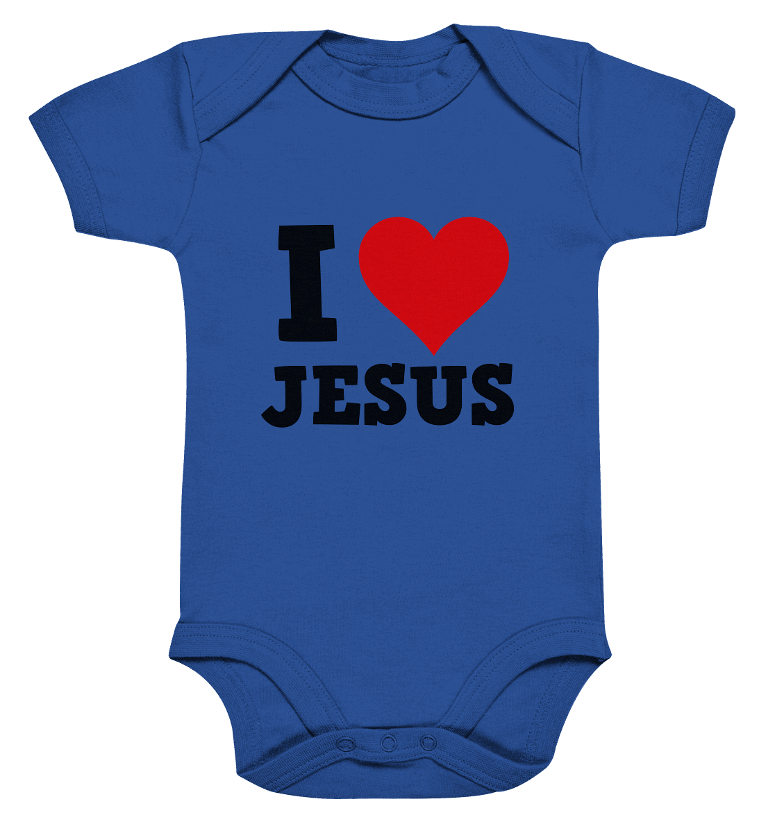 I Love Jesus - Organic Baby Bodysuite - Kids & Babys - Cobalt Blue Organic - GfoitMa