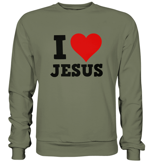 I Love Jesus - Premium Sweatshirt - Sweatshirts - Classic Olive - GfoitMa
