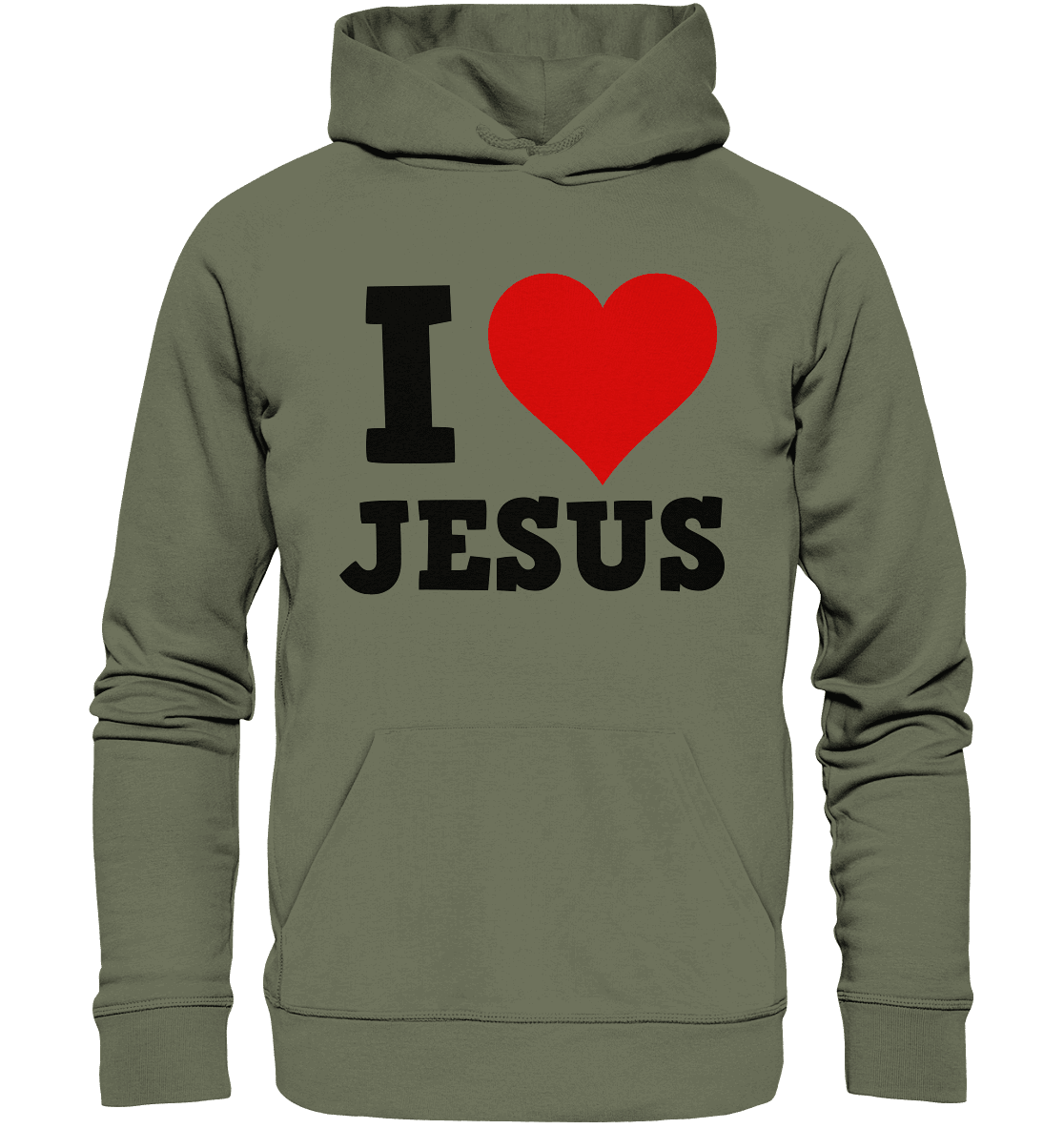 I Love Jesus - Premium Unisex Hoodie - Hoodies - Classic Olive - GfoitMa