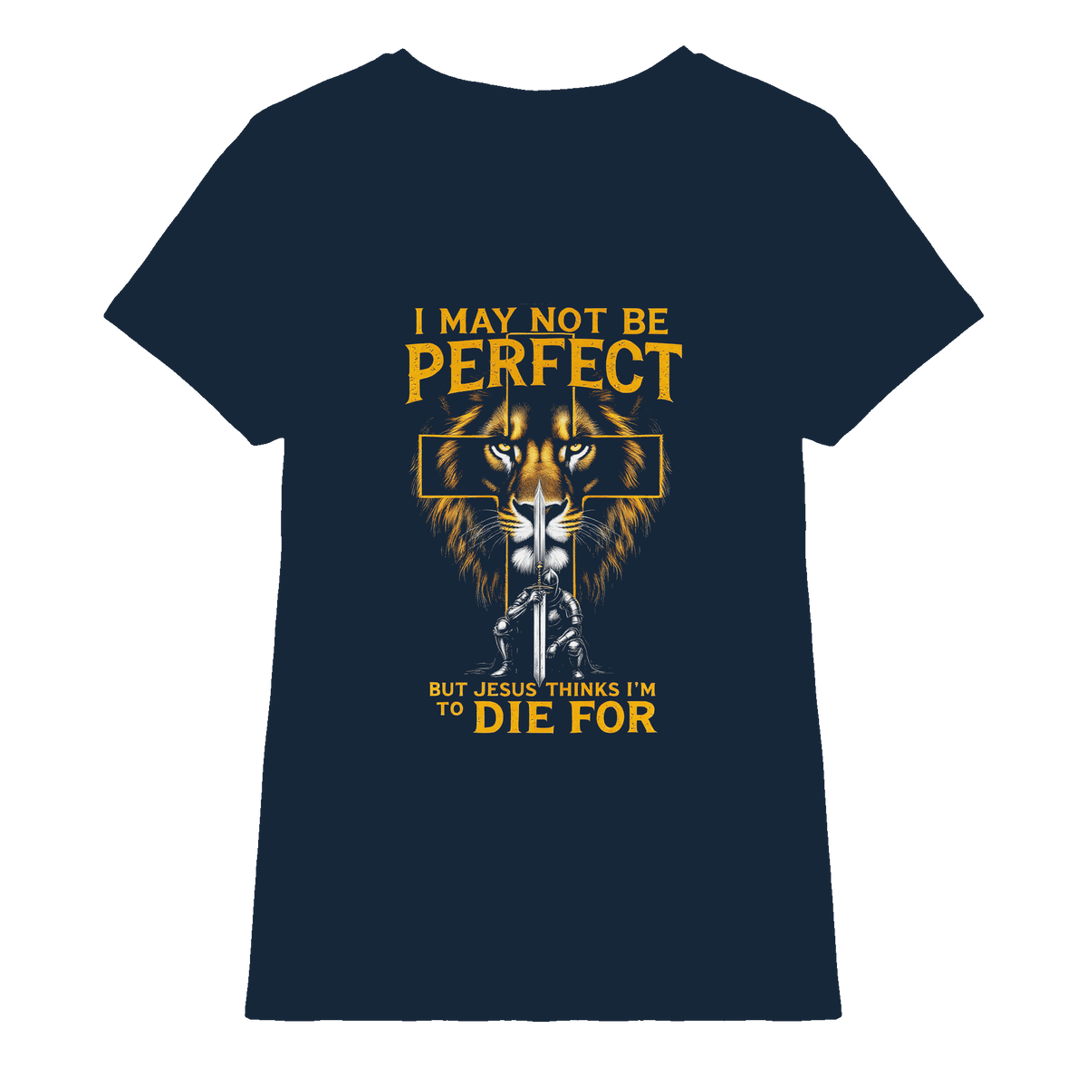 I May Not Be Perfect, But Jesus Thinks I’m to Die For | Christliches Design mit Botschaft der Gnade - Ladies Premium Shirt - Lady-Shirts - Navy - GfoitMa