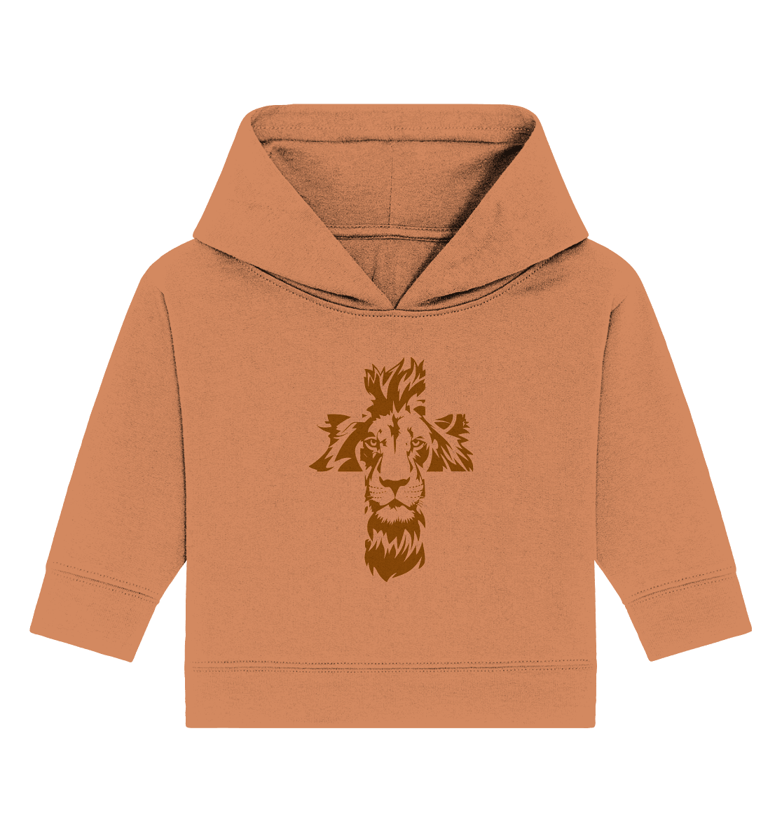 Im Zeichen des Löwen – Fest verwurzelt im Glauben | Christliche Kleidung - Baby Organic Hoodie - Kids & Babys - Volcano Stone - GfoitMa