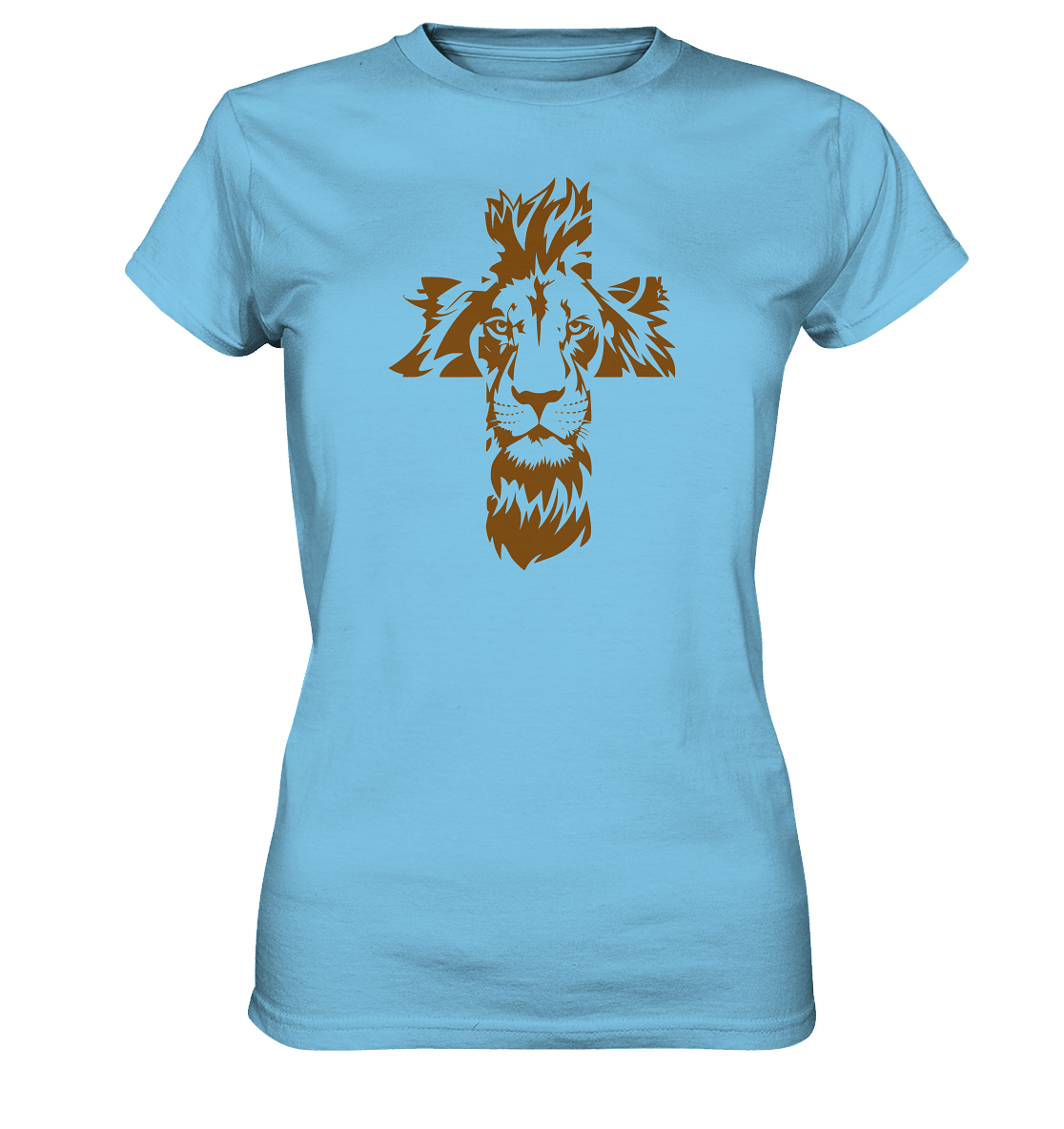 Im Zeichen des Löwen – Fest verwurzelt im Glauben | Christliche Kleidung - Ladies Premium Shirt - Lady-Shirts - Sky Blue - GfoitMa