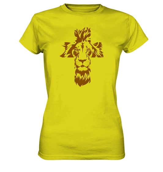 Im Zeichen des Löwen – Fest verwurzelt im Glauben | Christliche Kleidung - Ladies Premium Shirt - Lady-Shirts - Pixel Lime - GfoitMa