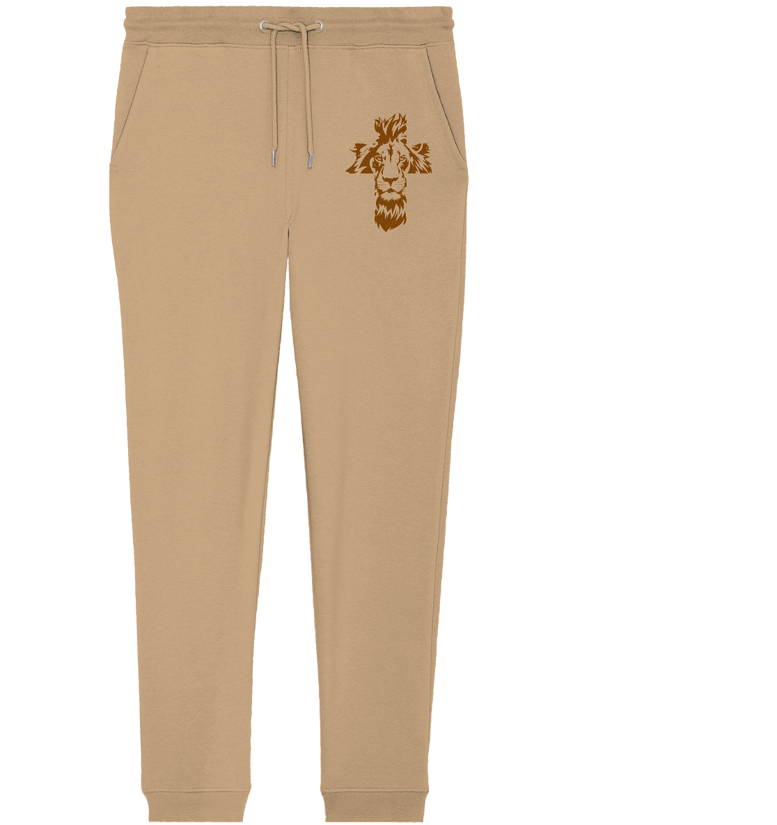 Im Zeichen des Löwen – Fest verwurzelt im Glauben | Christliche Kleidung - Organic Jogger Pants - Hosen - Latte - GfoitMa