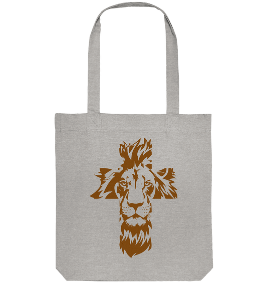 Im Zeichen des Löwen – Fest verwurzelt im Glauben | Christliche Kleidung - Organic Tote-Bag - Taschen - Heather Grey - GfoitMa