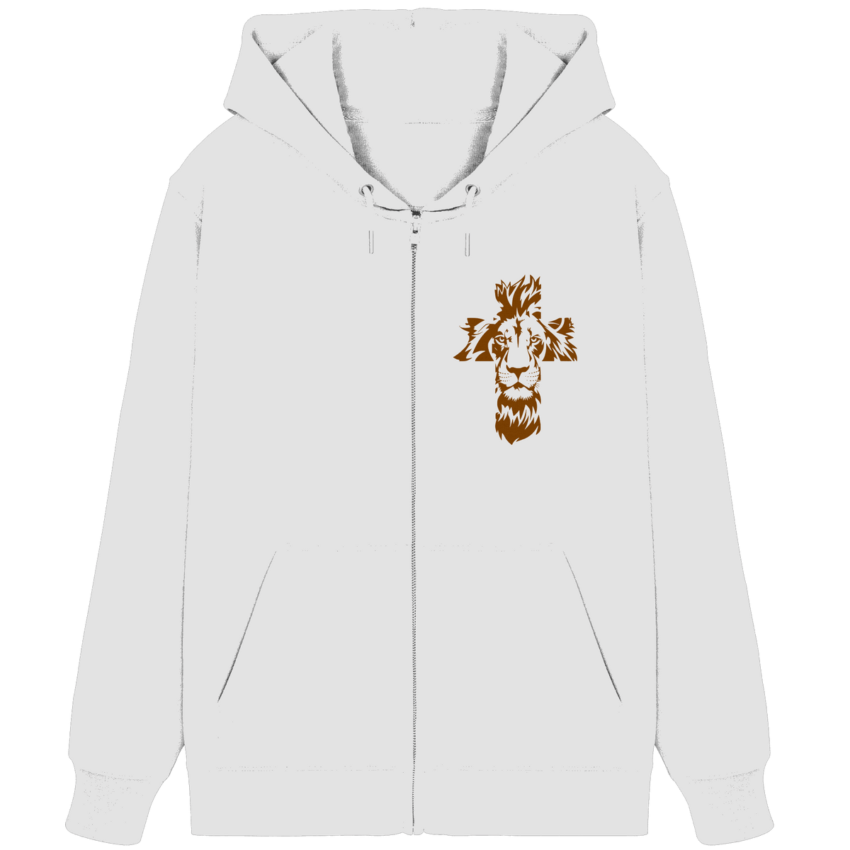 Im Zeichen des Löwen – Fest verwurzelt im Glauben | Christliche Kleidung - Organic Zipper - Jacken/ Zipper - White - GfoitMa