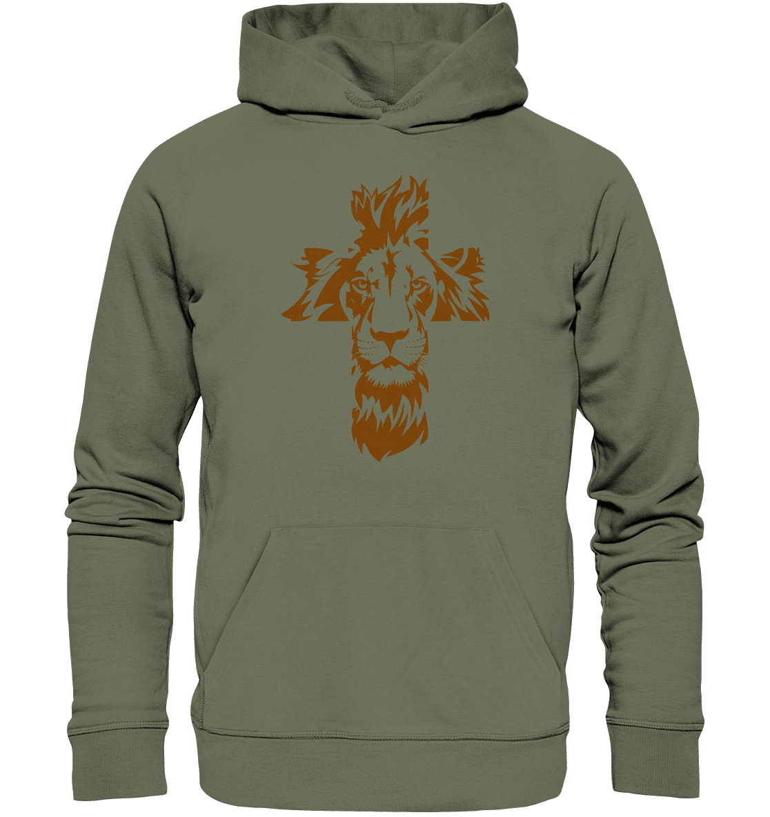 Im Zeichen des Löwen – Fest verwurzelt im Glauben | Christliche Kleidung - Premium Unisex Hoodie - Hoodies - Classic Olive - GfoitMa