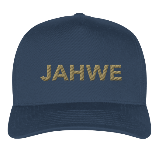 JAHWE – Der Name über allen Namen (Stick) | Christliche Kleidung - Classic Curved Snapback - Kappen & Mützen - Navy - GfoitMa