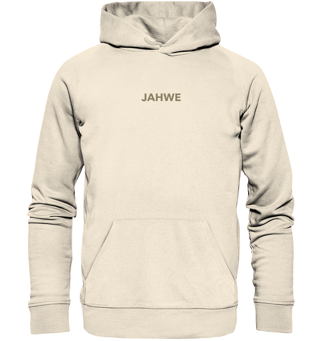 JAHWE – Der Name über allen Namen (Stick) | Christliche Kleidung - Organic Hoodie (Stick) - Hoodies - Natural Raw - GfoitMa