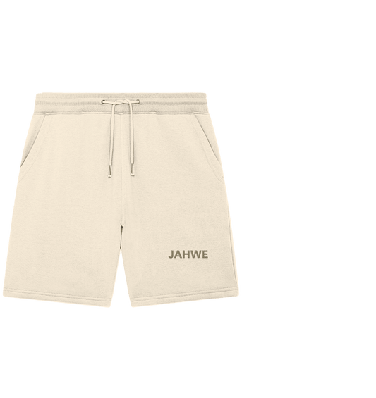 JAHWE – Der Name über allen Namen (Stick) | Christliche Kleidung - Organic Jogger Shorts (Stick) - Hosen - Natural Raw - GfoitMa