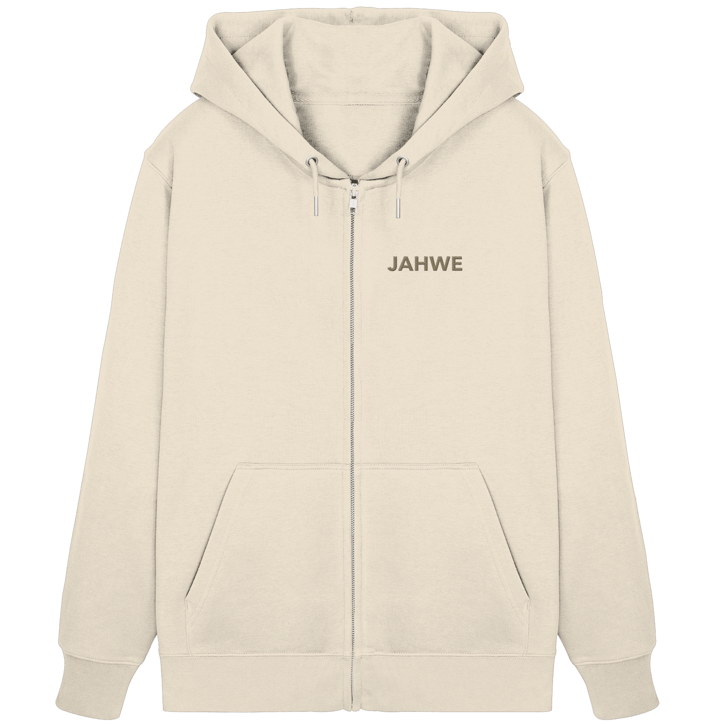 JAHWE – Der Name über allen Namen (Stick) | Christliche Kleidung - Organic Zipper (Stick) - Jacken/ Zipper - Natural Raw - GfoitMa