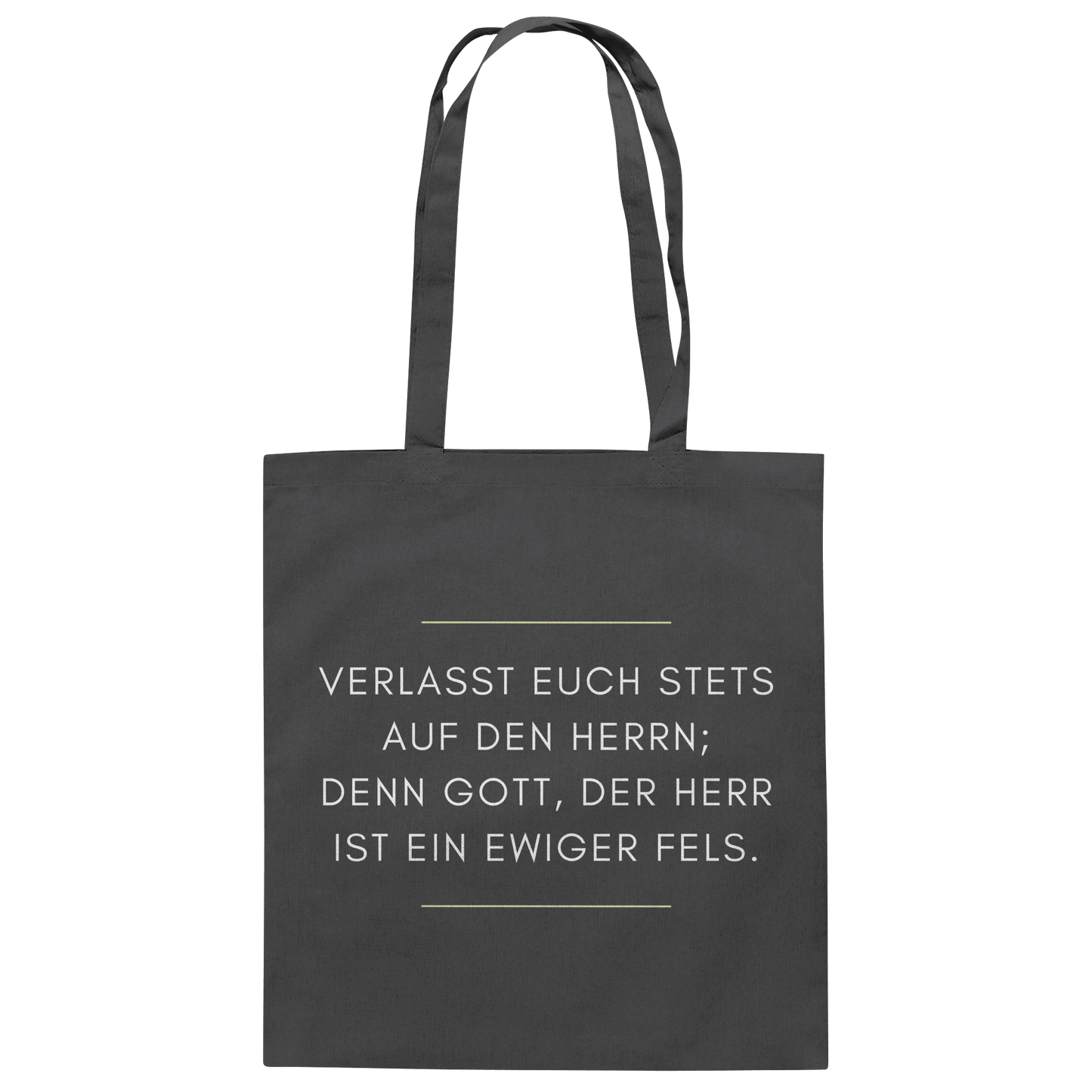 Jesaja 26,4 – Der Herr ist ein ewiger Fels | Christliches Bibelvers Design - Baumwolltasche - Taschen - Graphite Grey - GfoitMa