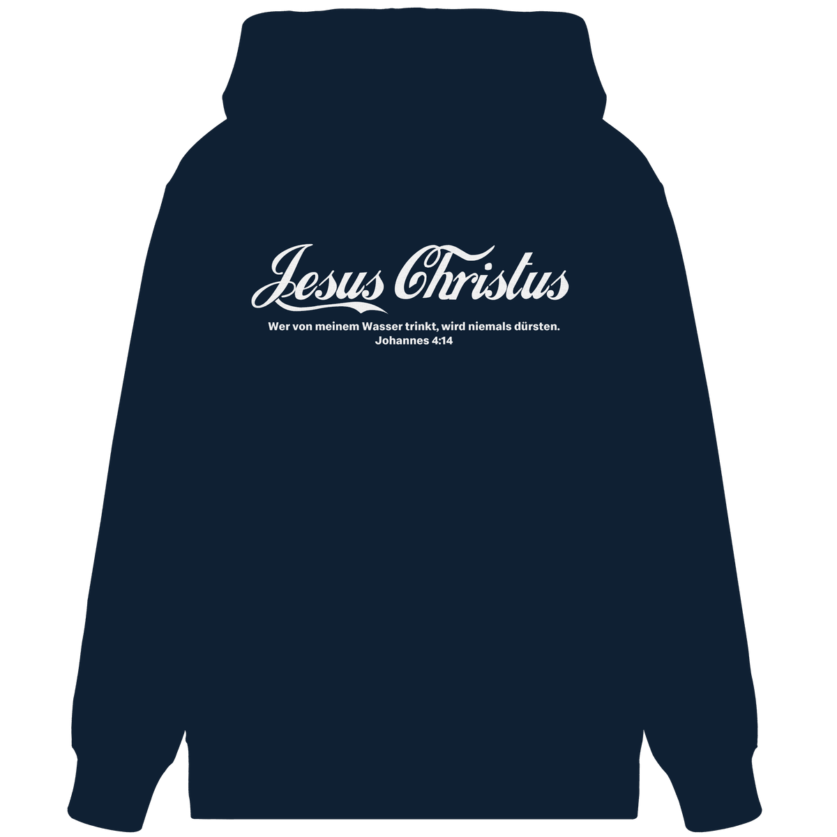 Jesus Christus – Johannes 4,14 | Christliches Statement Design „Lebendiges Wasser“ - Organic Zipper - Jacken/ Zipper - French Navy - GfoitMa
