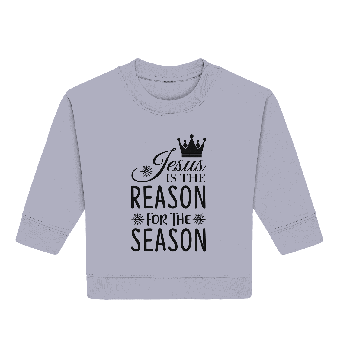 Jesus – Der Grund für die Weihnachtszeit | Christliche Geschenke - Baby Organic Sweatshirt - Kids & Babys - Serene Blue - GfoitMa