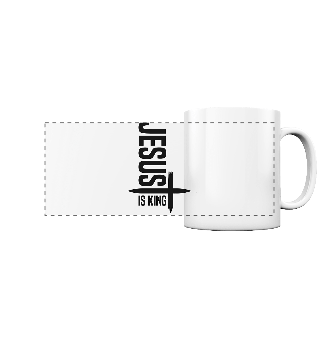 Jesus is King | Ein Statement des Glaubens - Panorama Tasse - Trinkgefäße - White glossy - GfoitMa