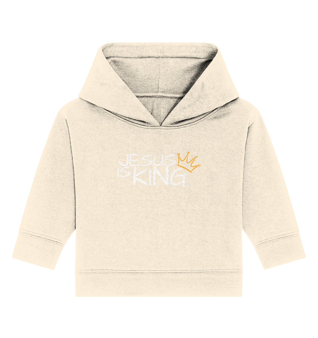 Jesus is King – Eine kraftvolle Botschaft des Glaubens | Christliche Kleidung - Baby Organic Hoodie - Kids & Babys - Natural Raw - GfoitMa