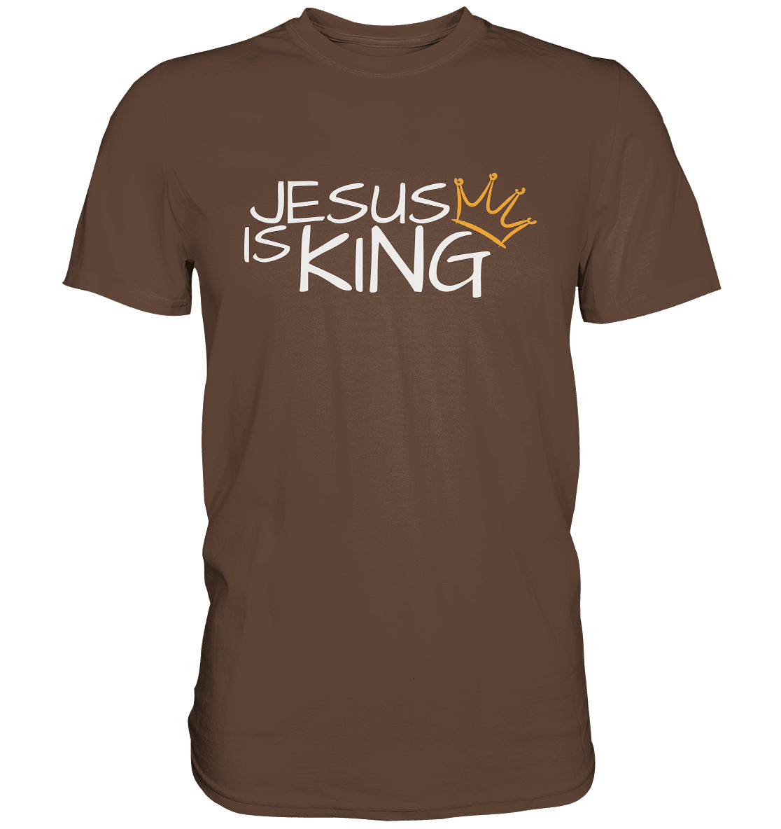 Jesus is King – Eine kraftvolle Botschaft des Glaubens | Christliche Kleidung - Premium Shirt - Unisex-Shirts - Chocolate - GfoitMa