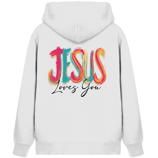 Jesus Loves You – Buntes Design voller Hoffnung und Liebe | Christliches Design - Organic Zipper - Jacken/ Zipper - White - GfoitMa