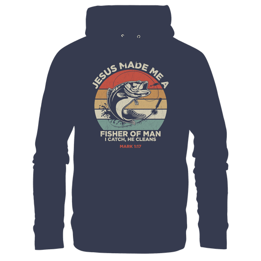 Jesus Made Me a Fisher of Men – I Catch, He Cleans | Christliches Design inspiriert von Matthäus 4:19 - Kids Premium Hoodie - Kids & Babys - Deep Navy - GfoitMa