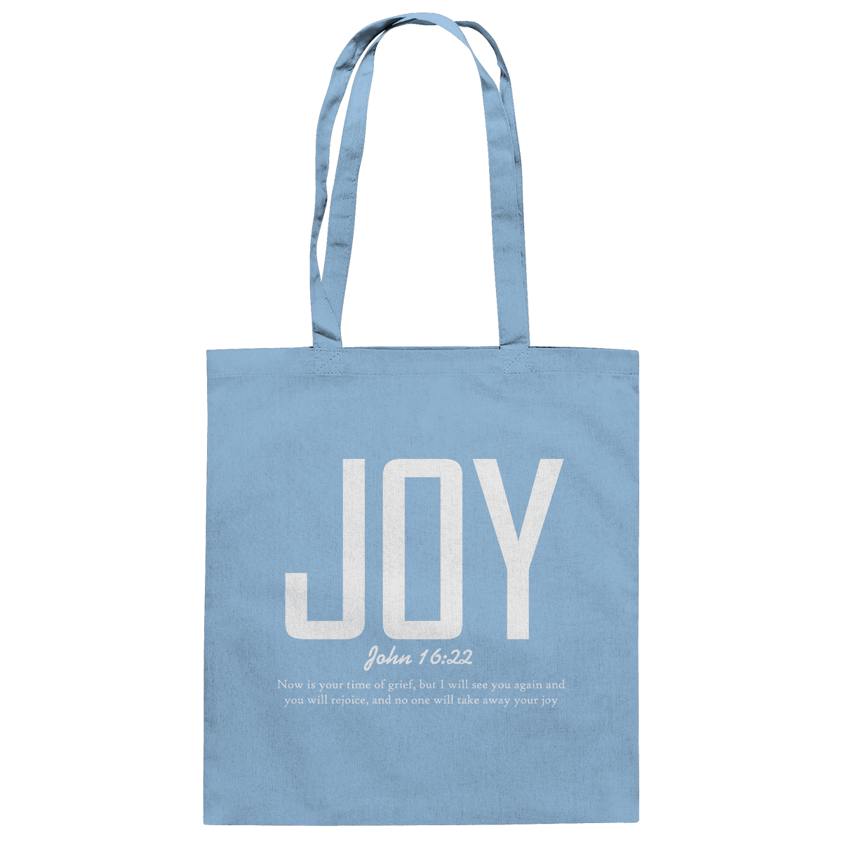 JOY – John 16:22 | Christliches Design mit Bibelvers - Baumwolltasche - Taschen - Sky Blue - GfoitMa
