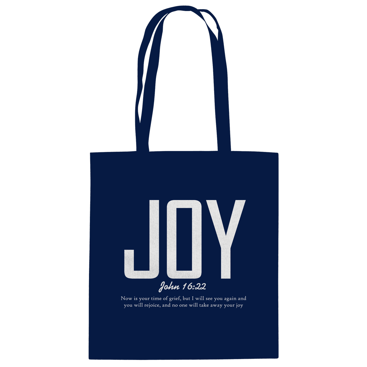 JOY – John 16:22 | Christliches Design mit Bibelvers - Baumwolltasche - Taschen - French Navy - GfoitMa
