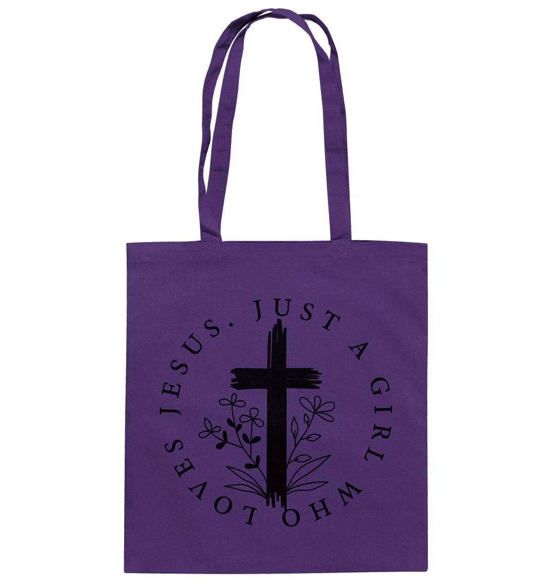 Just a girl who loves Jesus - Baumwolltasche - Taschen - Purple - GfoitMa