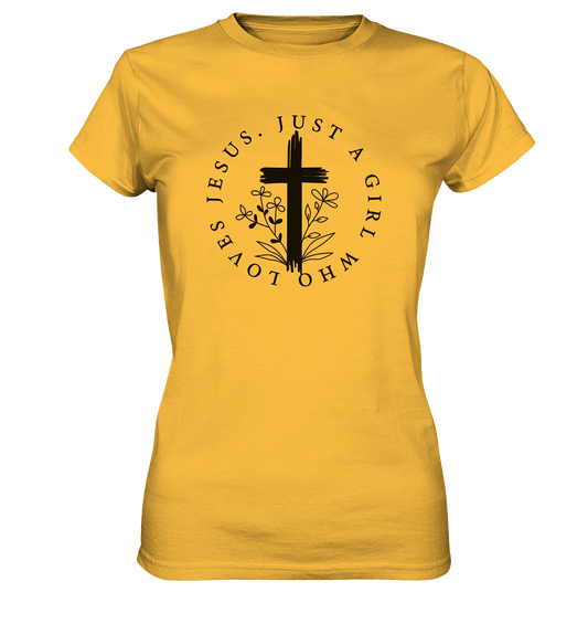 Just a girl who loves Jesus - Ladies Premium Shirt - Lady-Shirts - Gold - GfoitMa