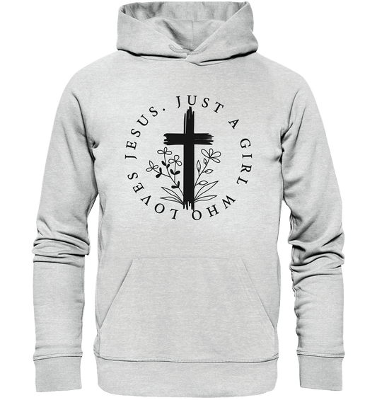 Just a girl who loves Jesus - Premium Unisex Hoodie - Hoodies - Heather Grey (meliert) - GfoitMa
