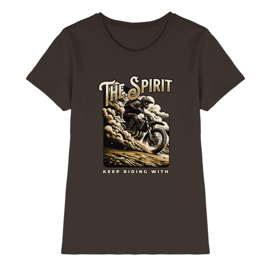 Keep Riding with the Spirit | Christliche Kleidung & Geschenke im Motocross-Design - Ladies Premium Shirt - Lady-Shirts - Brown - GfoitMa