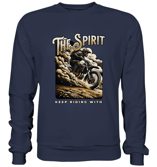 Keep Riding with the Spirit | Christliche Kleidung & Geschenke im Motocross-Design - Premium Sweatshirt - Sweatshirts - Deep Navy - GfoitMa