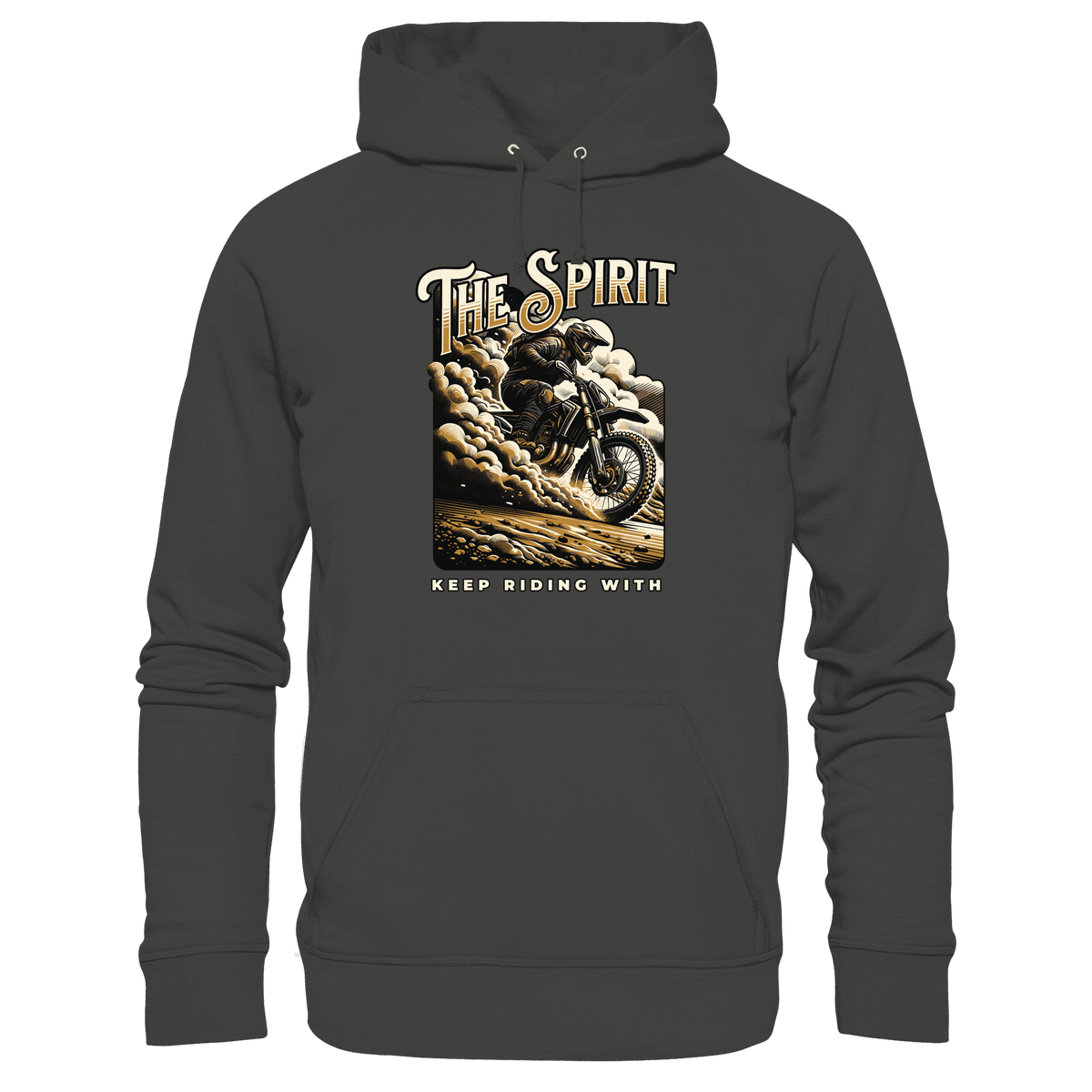 Keep Riding with the Spirit | Christliche Kleidung & Geschenke im Motocross-Design - Premium Unisex Hoodie - Hoodies - Charcoal - GfoitMa