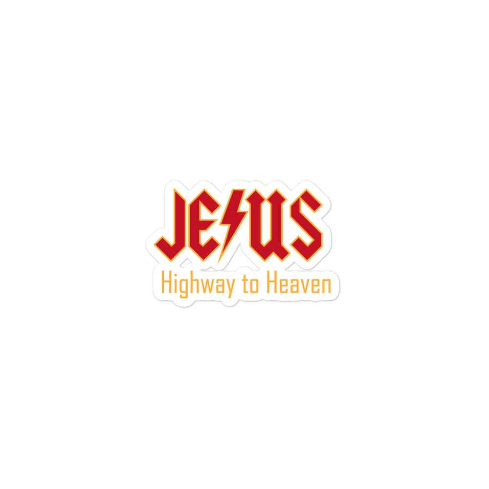 JESUS - Highway to Heaven - Blasenfreie Aufkleber